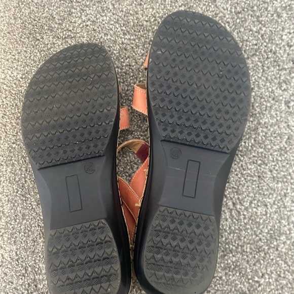 Volks Walkers Peach Strappy Slingbacks Comfort Velcro Steyr Sandals Size 42 / 11 - Picture 4 of 6